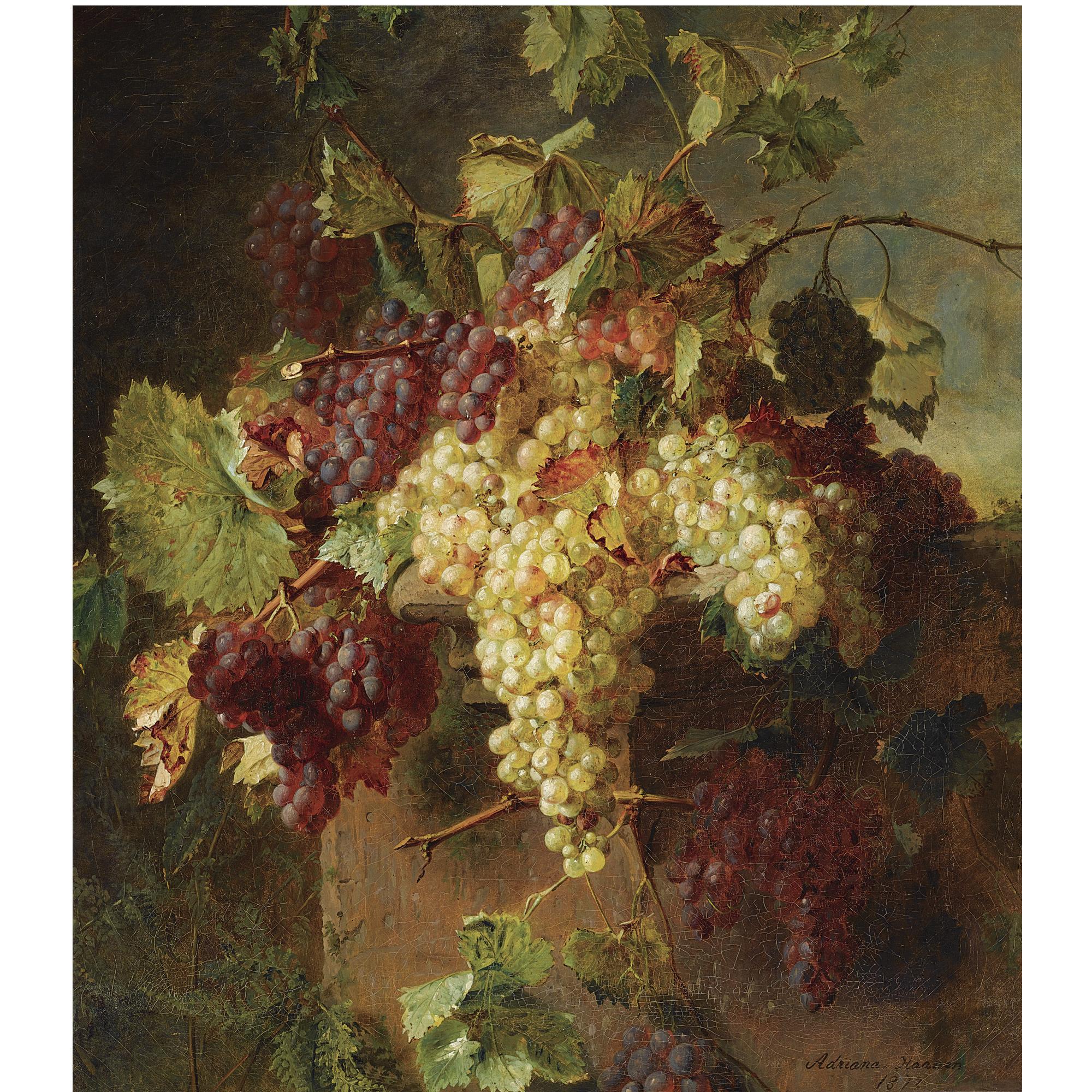 Adriana Johanna Haanen - Dutch A Still Life With Grapes
