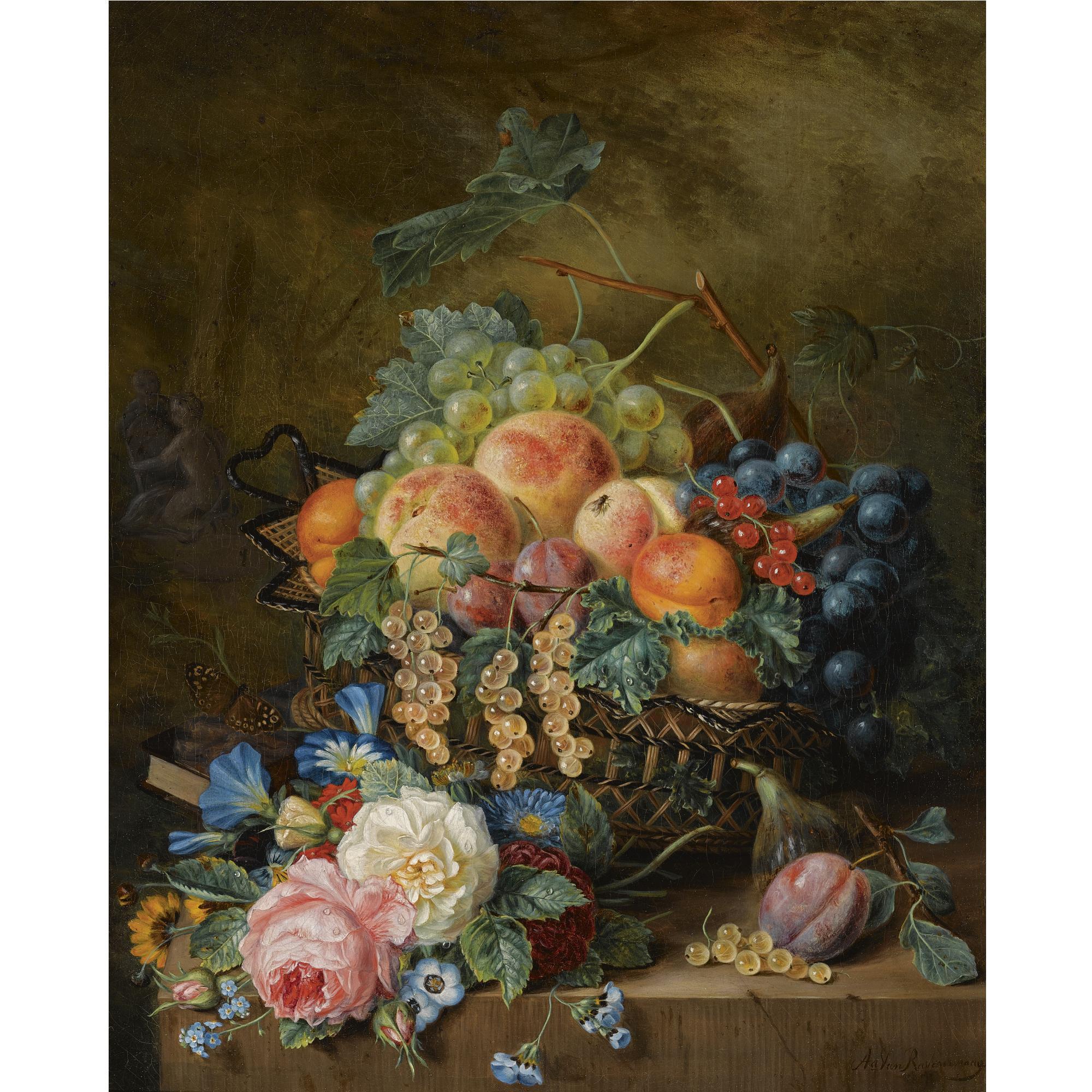 Adriana van Ravenswaay - Dutch A Still Life With Fruit And Flowers