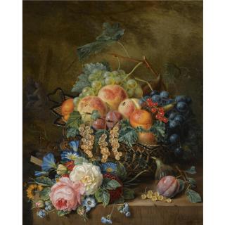 Adriana van Ravenswaay - Dutch A Still Life With Fruit And Flowers