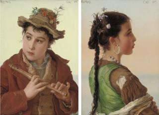 Adriano Bonifazi - A Capri boy; and A Capri girl