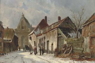 Adrianus Eversen - A Dutch Street In Winter