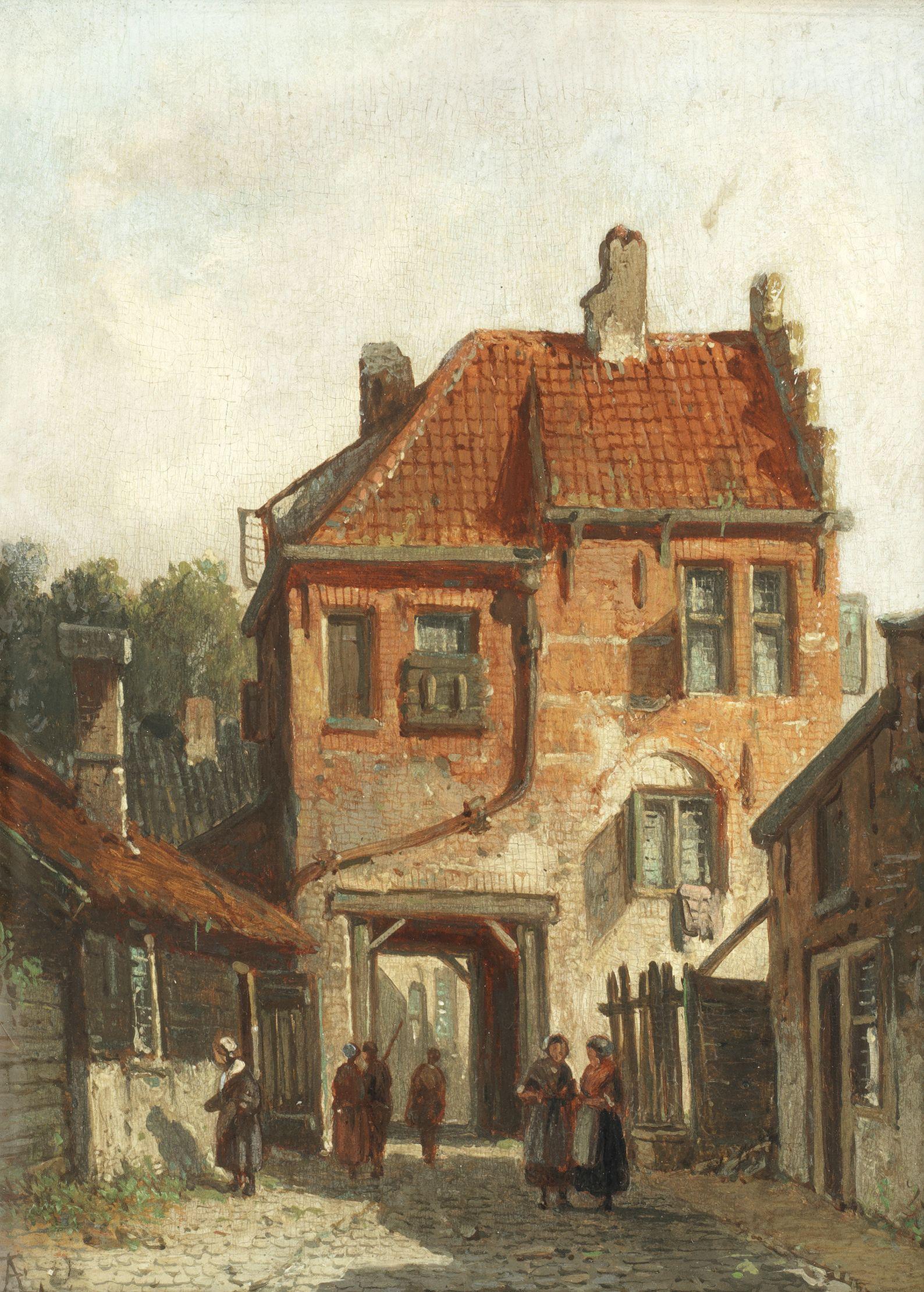 Adrianus Eversen - A View Of Wavre, Belgium, A Quiet Backstreet Scene; A Pair The First 19 X 14.6Cm (7 1/2 X 5 3/4In), The Second 18.4 X 14Cm (7 1/4 X 5 1/2In). (2)