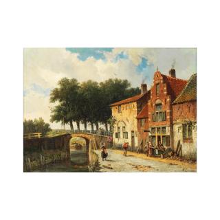 Adrianus Eversen - Marchand de lègumes, dans village hollandais