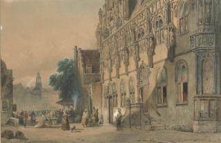 Adrianus Jacobus Vrolijk - The Stadhuis and the Grote Markt, Middelburg
