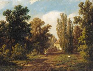 Adrianus Jacobus Vrolyk - A figure on a sunlit path
