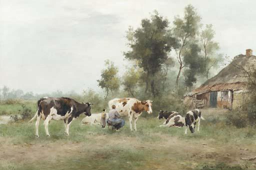 Adrianus Johannes Groenewegen - Milking time