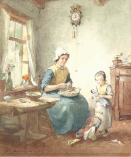 Adrianus Johannes Groenewegen - Peeling the potatoes