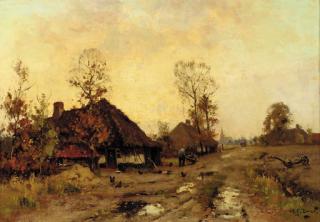 Adrianus Johannes Zwart - A Farm Outside A Dutch Town