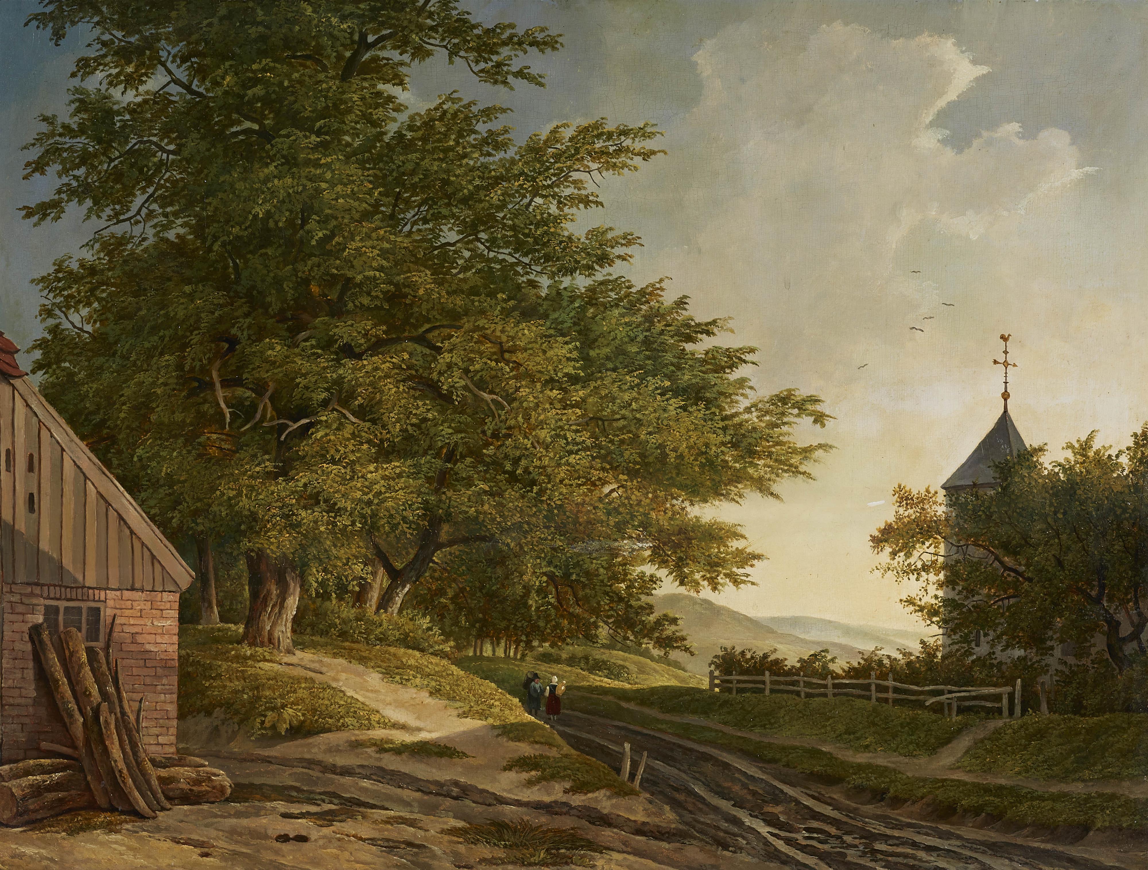 Adrianus van der Koogh - Landschaft mit Bauernhaus