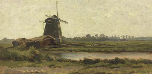 Adrianus van Everdingen - A polderlandscape at dawn