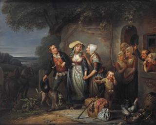 Adrianus Wulffaert - The Bridal Couple Bids Farewell