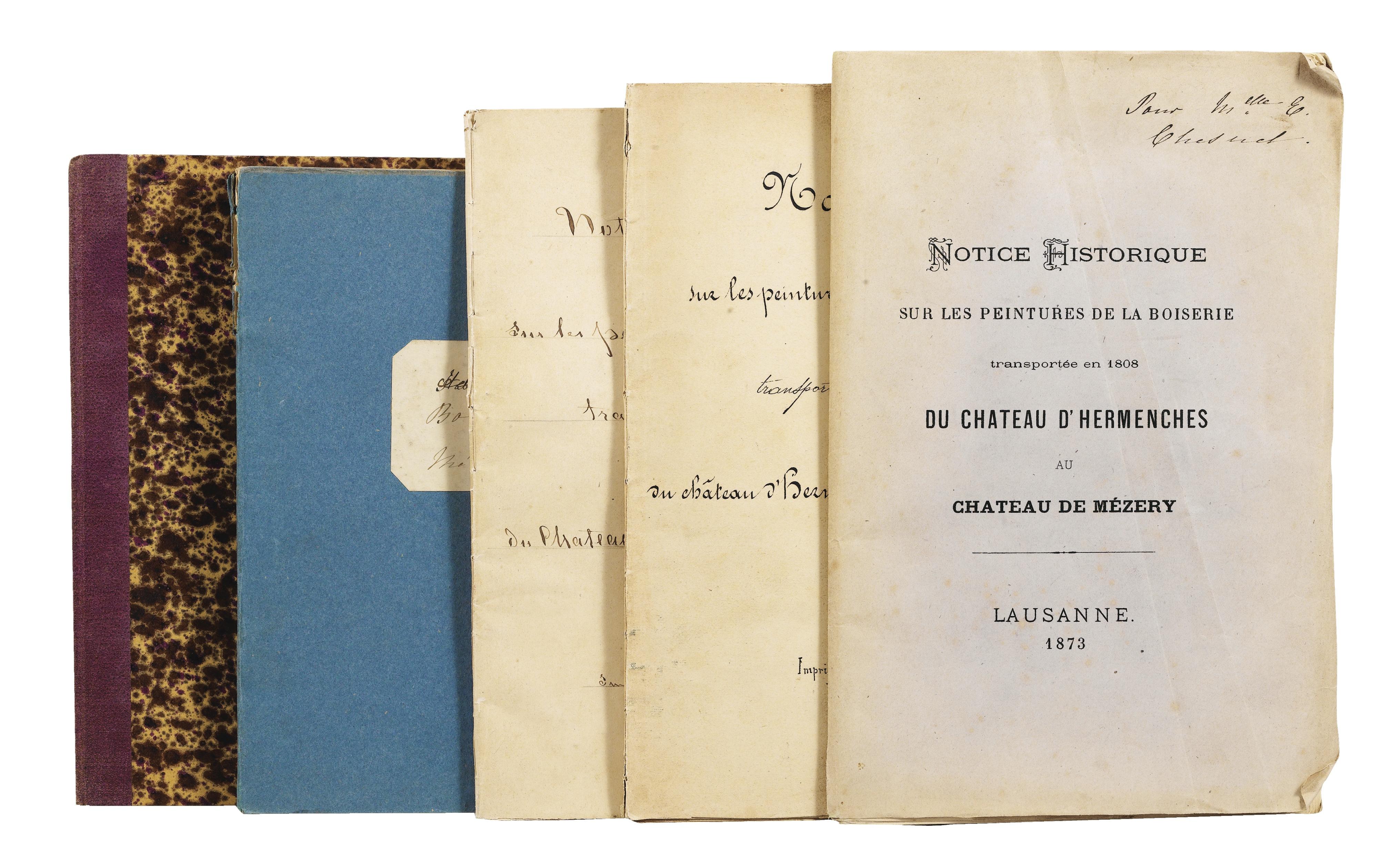Adrien Constant-Delessert - Ensemble De Trois Cahiers Manuscrits Et Deux Publications, 1873Lot Of 2 Publications, 1873, And Of 3 Manuscripts, In-Octavo.