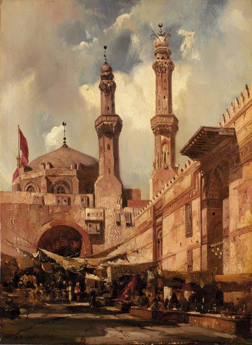 Adrien Dauzats - Un Bazar au Caire