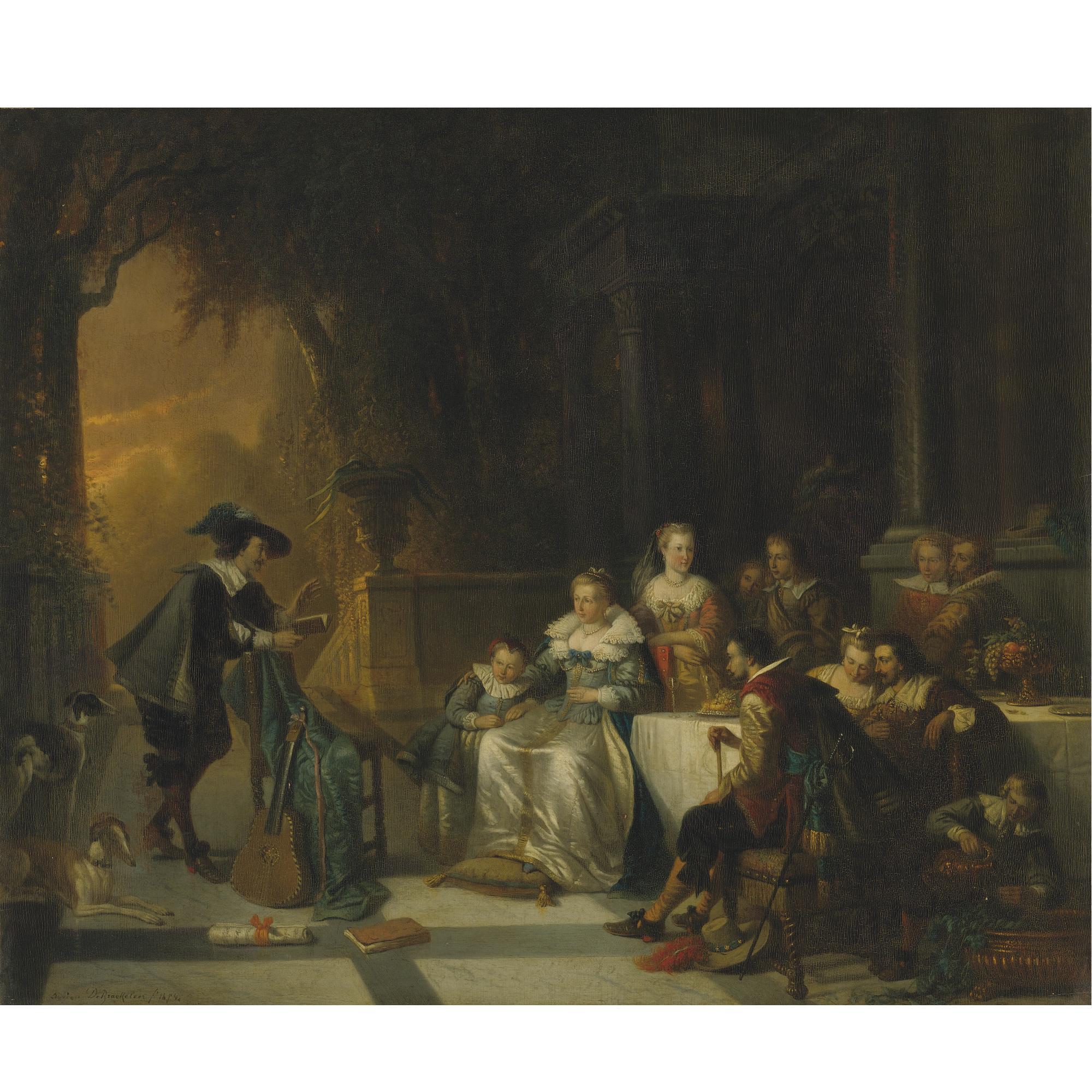 Adrien Ferdinand de Braekeleer - Belgianjohn Dryden Reading One Of His Poems Before The Court