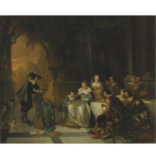 Adrien Ferdinand de Braekeleer - Belgianjohn Dryden Reading One Of His Poems Before The Court