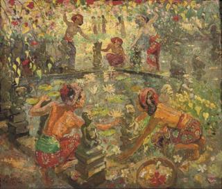 Adrien-Jean Le Mayeur de Merprès - At the lotuspond