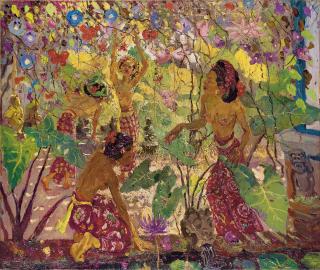 Adrien-Jean Le Mayeur De Merprès - Balinese Garden with Ladies