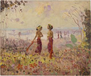 Adrien-Jean Le Mayeur De Merprès - Balinese Ladies On A Beach