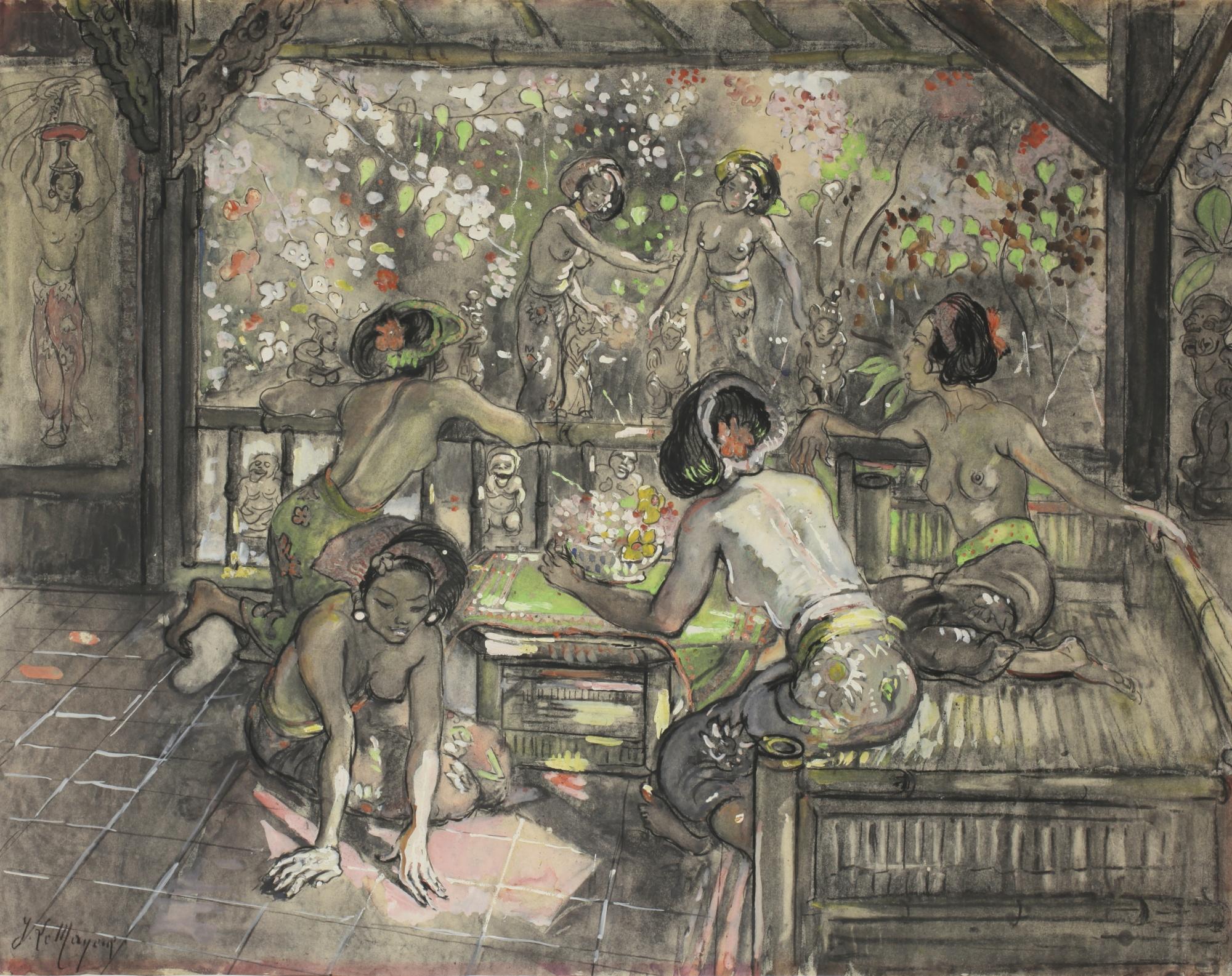 Adrien Jean Le Mayeur De Merprès - Balinese Maidens