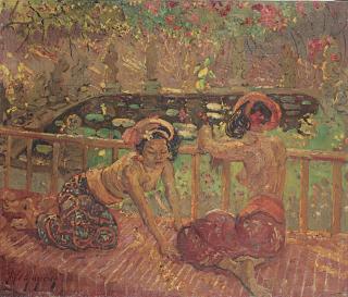 Adrien Jean Le Mayeur De Merprès - Balinese Women On A Balcony