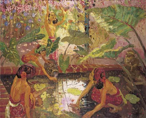 Adrien-Jean Le Mayeur De Merprès - By the lotus pond