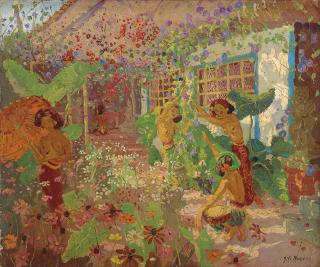 Adrien-Jean Le Mayeur De Merprès - Dancers in the Garden, Bali