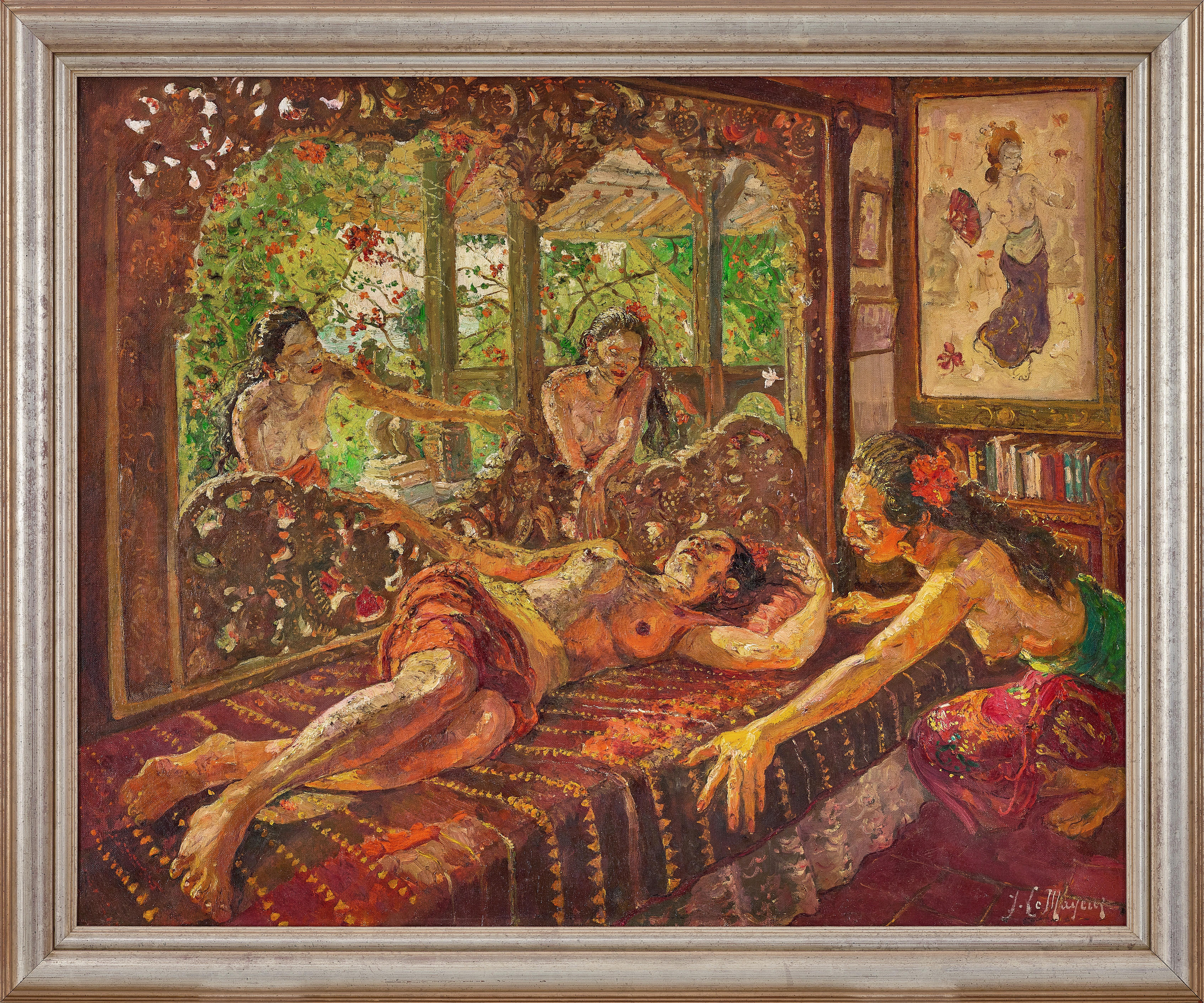 Adrien Jean Le Mayeur de Merprès - Four Balinese Women in the Interior of the Le Mayeur house, Sanur, Bali