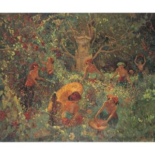 Adrien Jean Le Mayeur De Merprès - Gathering Flowers