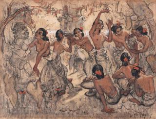 Adrien-Jean Le Mayeur De Merprès - In The Garden, Sanur