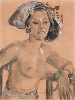 Adrien-Jean Le Mayeur De Merprès - Ni Pollok on Balcony