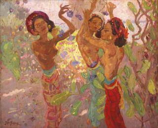 Adrien-Jean Le Mayeur De Merprès - Picking Flowers