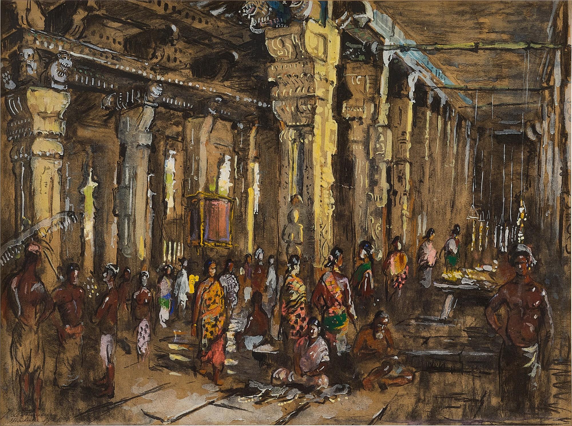 Adrien Jean Le Mayeur de Merprès - Temple Interior