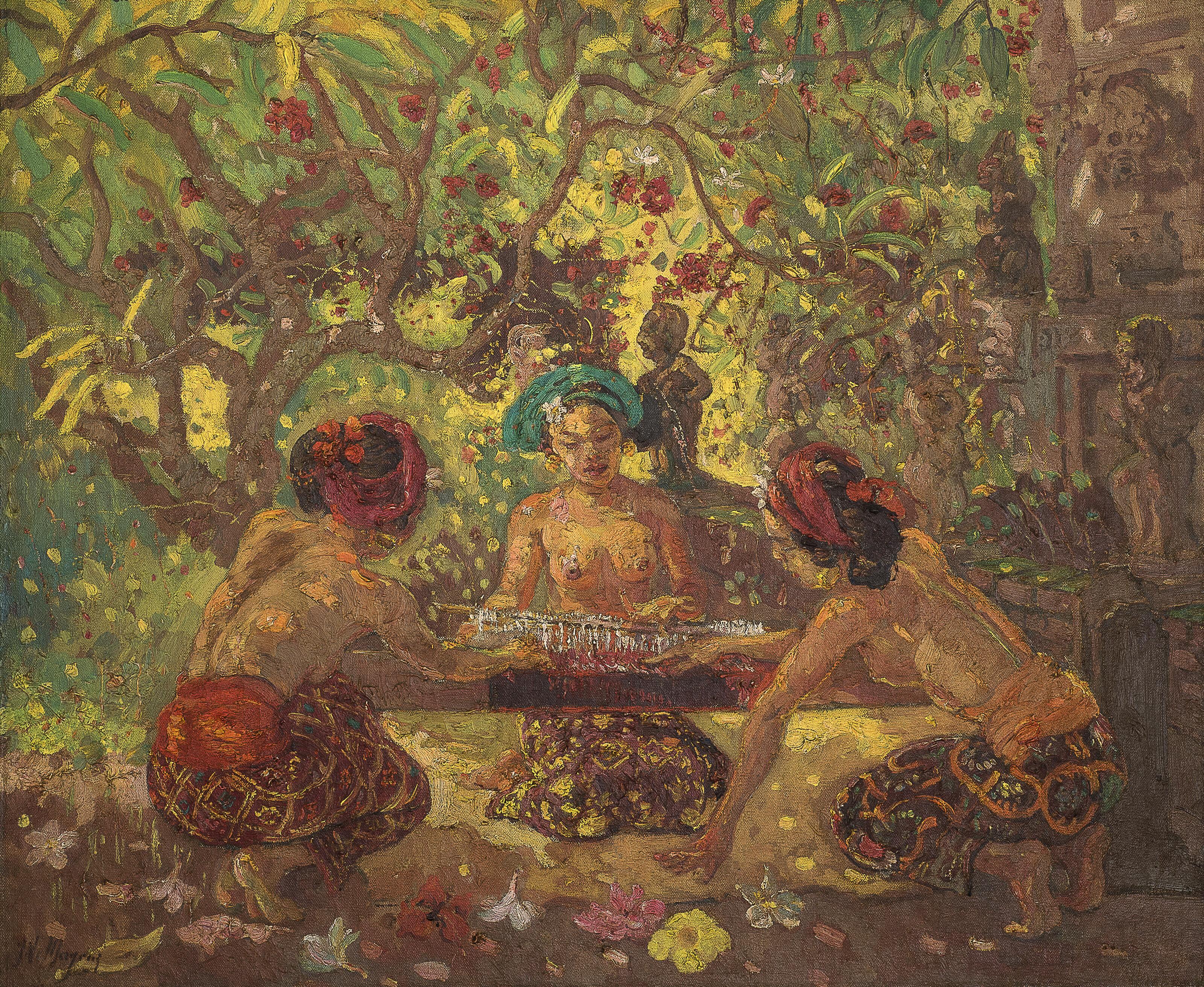 Adrien-Jean Le Mayeur De Merprès - Three Women Working on a Loom