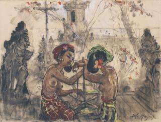 Adrien-Jean Le Mayeur De Merprès - TWO BALINESE WOMEN