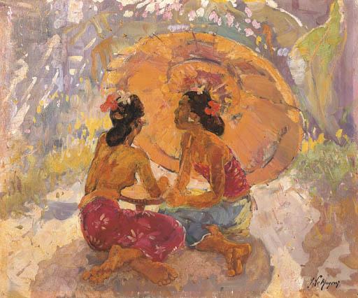 Adrien-Jean Le Mayeur de Merprès - Two women with a parasol