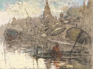 Adrien Jean Le Mayeur de Merprès - View Of Varanasi, India
