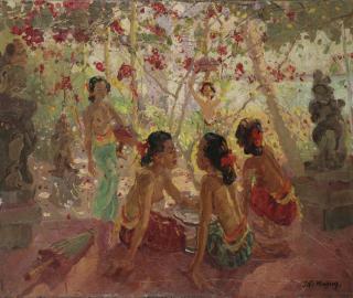 Adrien Jean Le Mayeur De Merprès - Within The Temple Gates