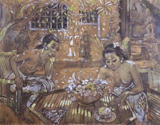 Adrien-Jean Le Mayeur De Merprès - Women around the table