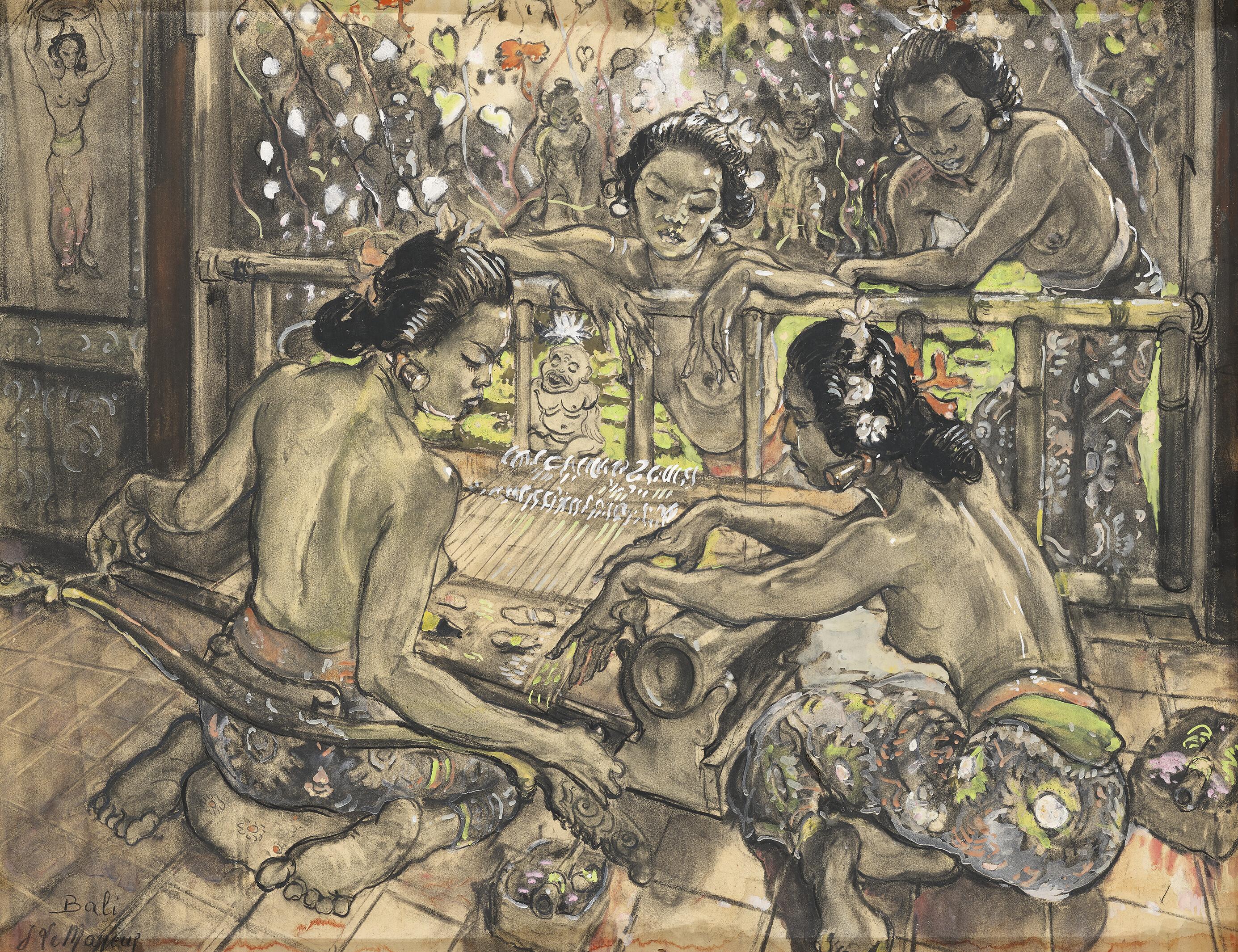 Adrien-Jean Le Mayeur De Merpres - Women of Bali Weaving