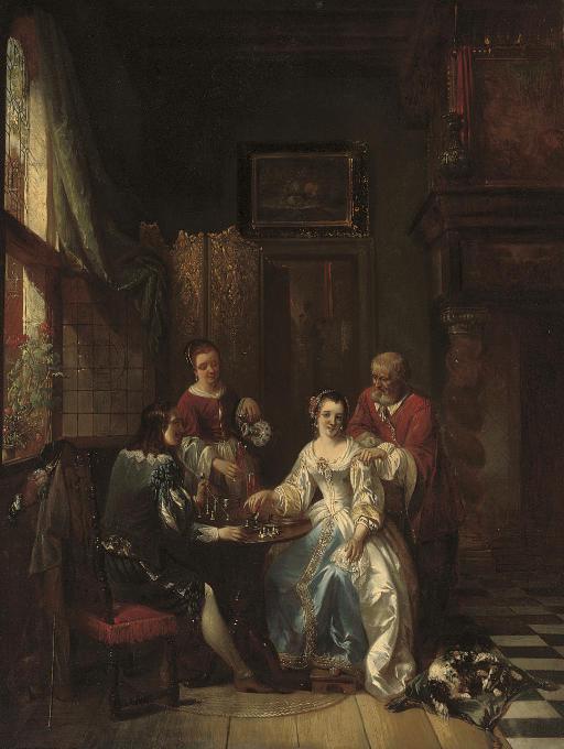 Adrien Joseph Verhoeven-Bell - A lesson in chess
