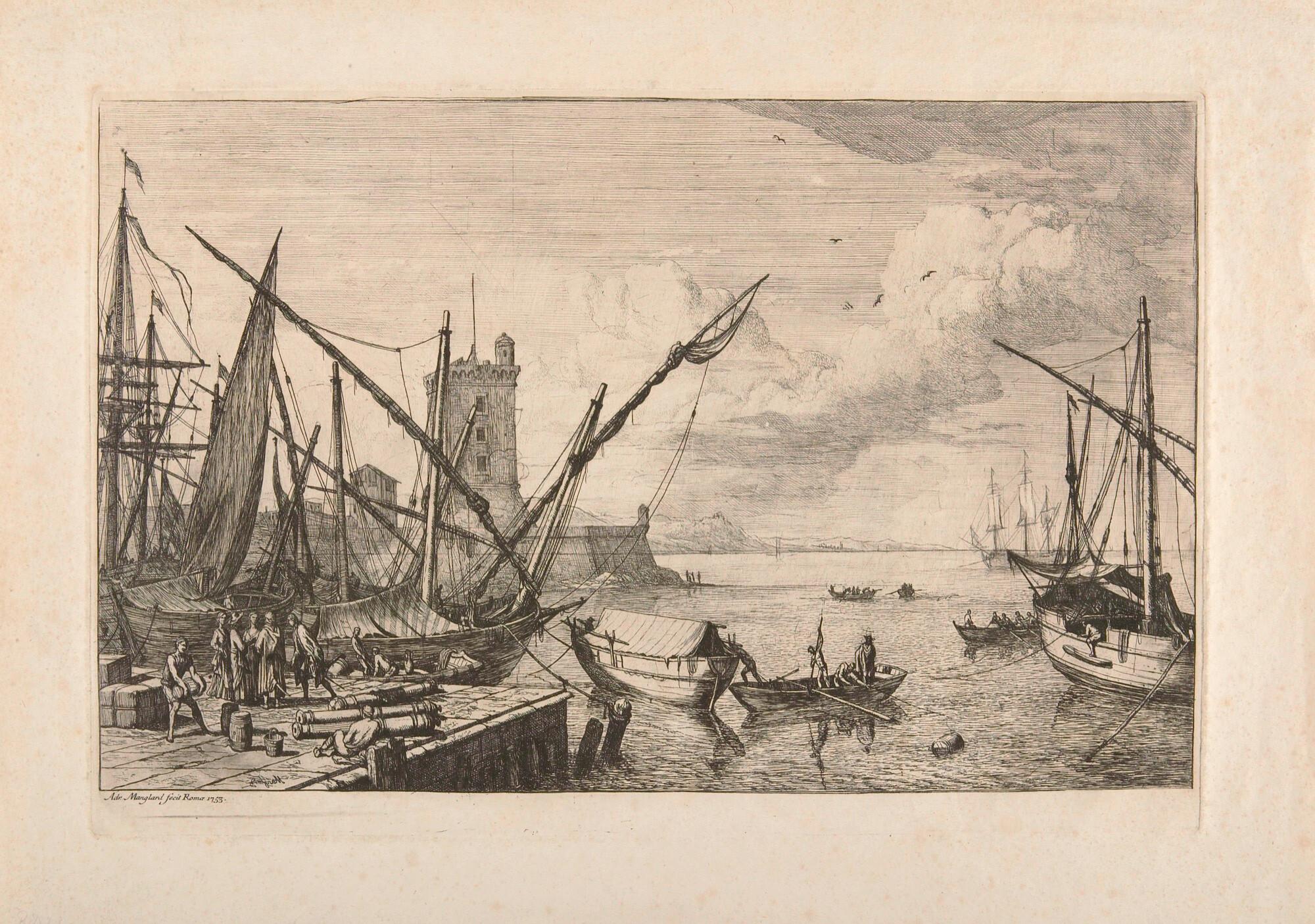 Adrien Manglard - Le grand Port de mer à la Tour carrée.