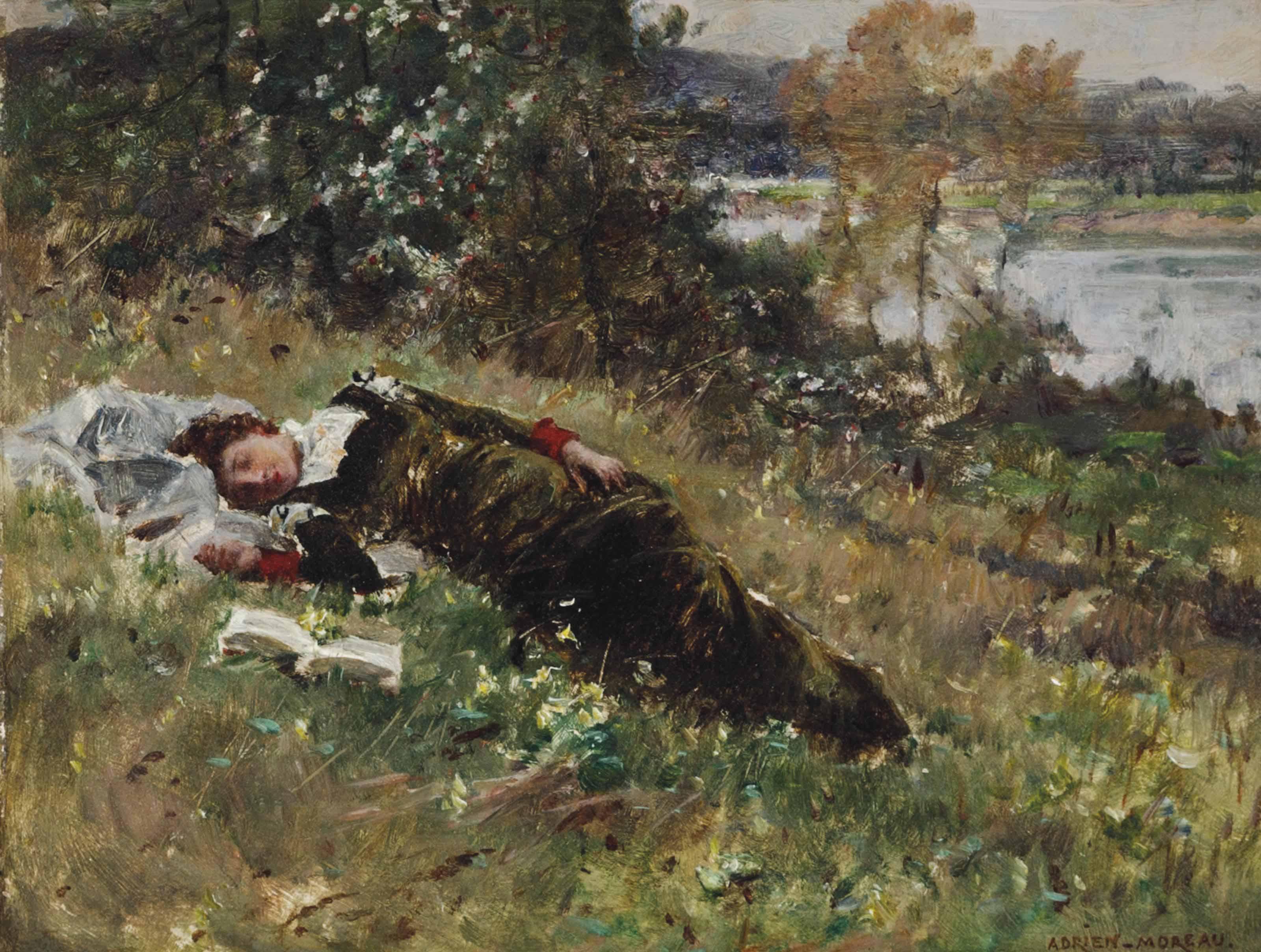 Adrien Moreau - A Summer Afternoon By The River