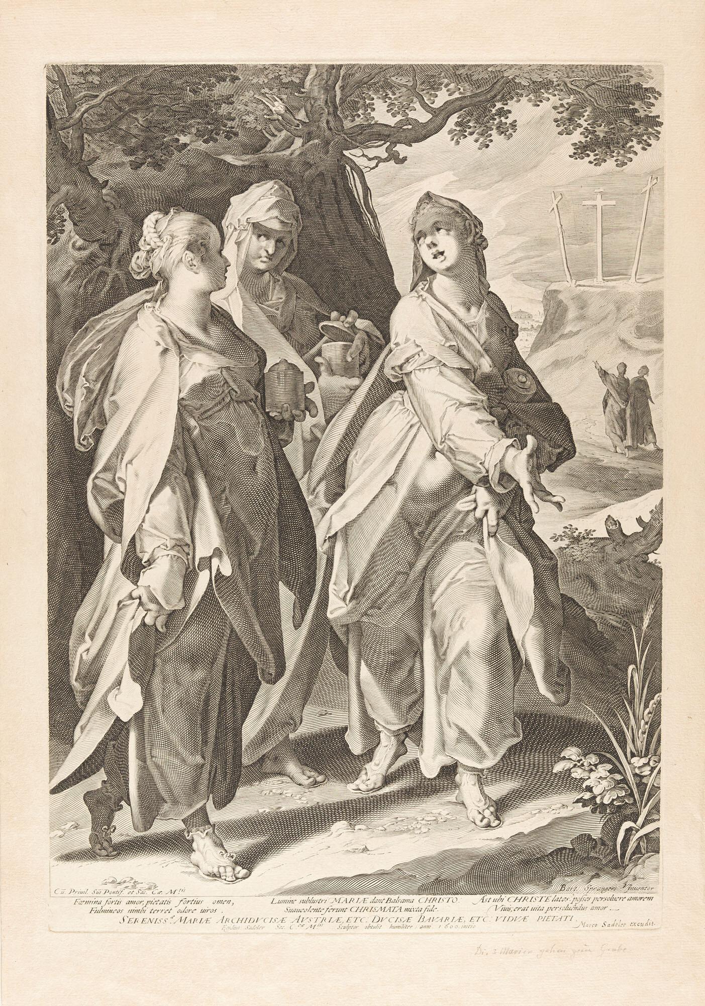 Aegidius Sadeler - Drei Frauen vom Grabe Christi zurückkehrend.