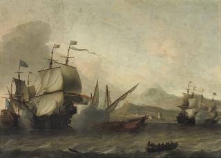 Aernout Smit - A naval engagement, said to be the Battle of Agosta, 22 April 1676
