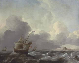 Aernout Smit - Dutch man-of-war in stormy waters