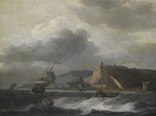 Aernout Smit - Shipping Off A Coast In Choppy Water