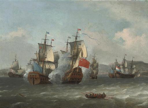 Aernout Smit - The battle of Leghorn, 4th March 1653, during the first Anglo-Dutch War of 1652-54