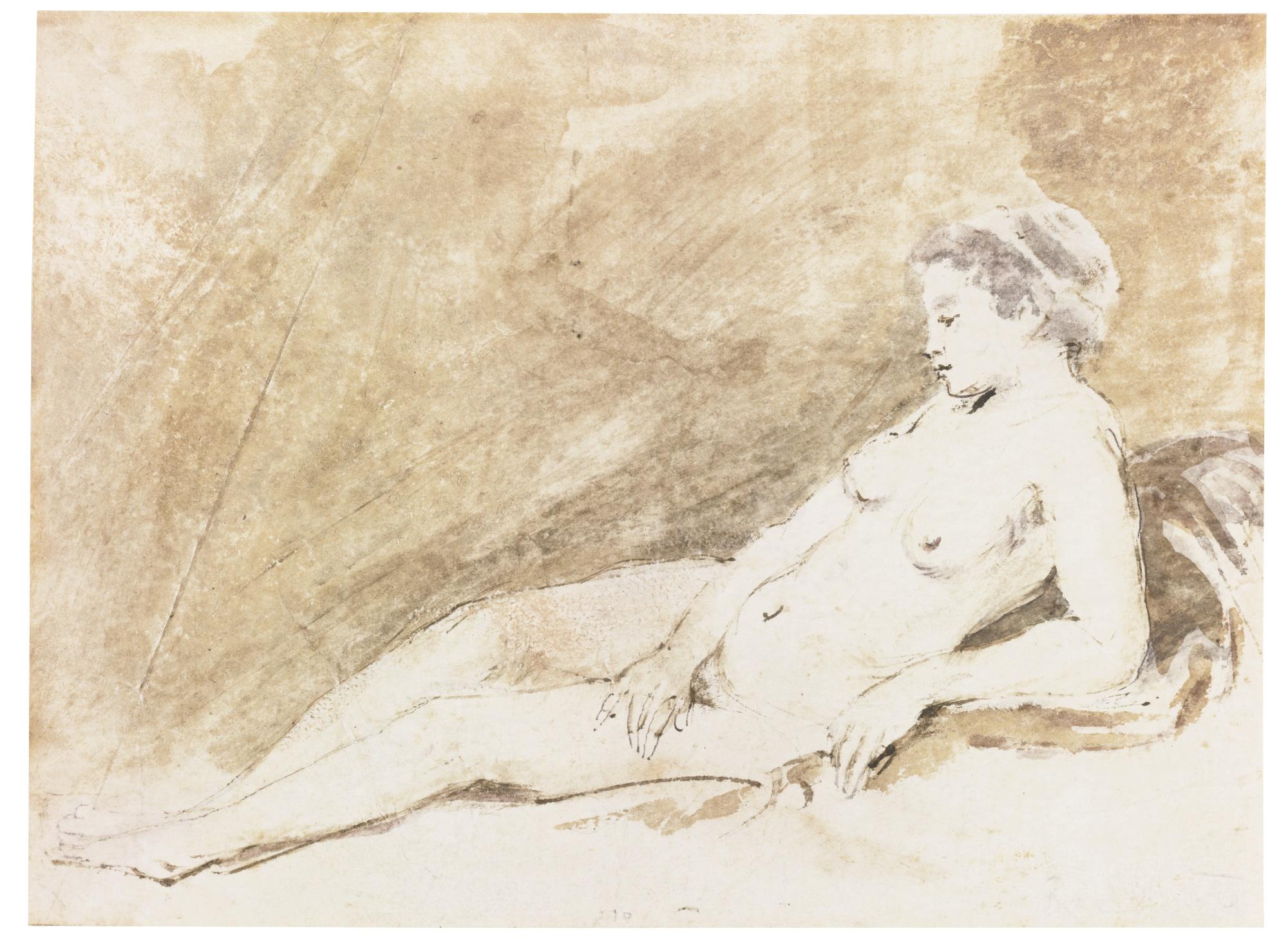 Aert De Gelder - A Reclining Nude Girl