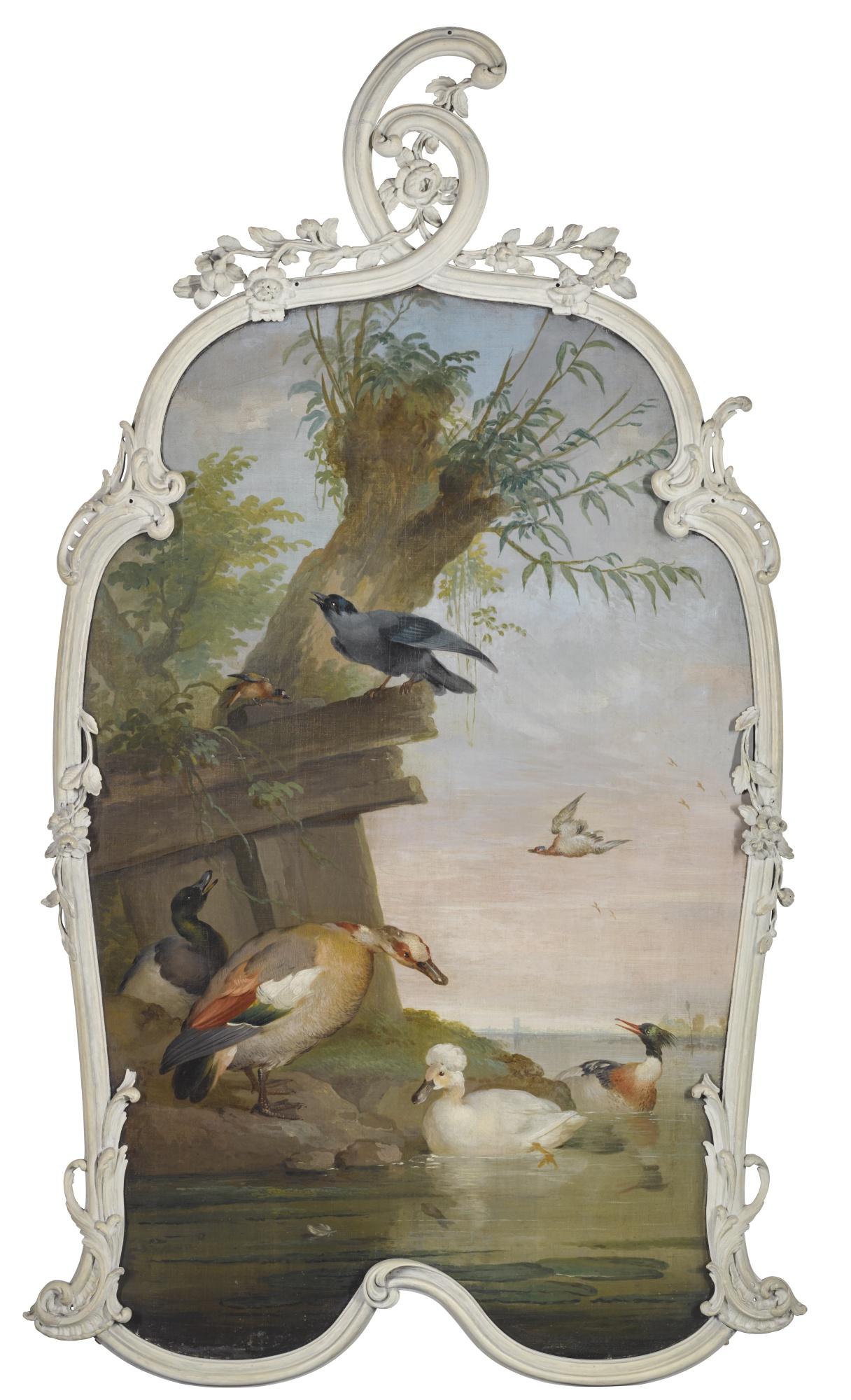 Aert Schouman - Ducks And Other Birds By A Water Bank