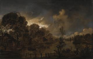 Aert Van Der Neer - A Canal By Moonlight